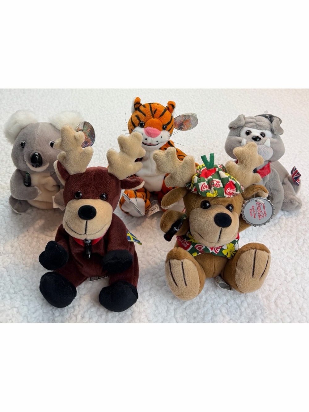 (VTG) COCA COLA • Collectible International Bean Bag Plush Lot of 5, OS